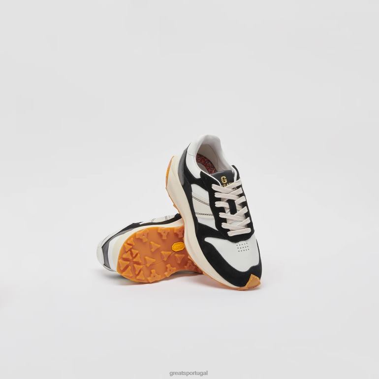 sapato Preto branco GREATS o corredor brc 86PL132