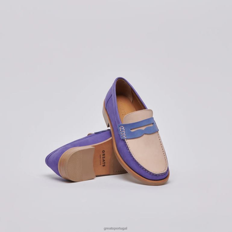 sapato azul vintage GREATS o mocassim essex 86PL75