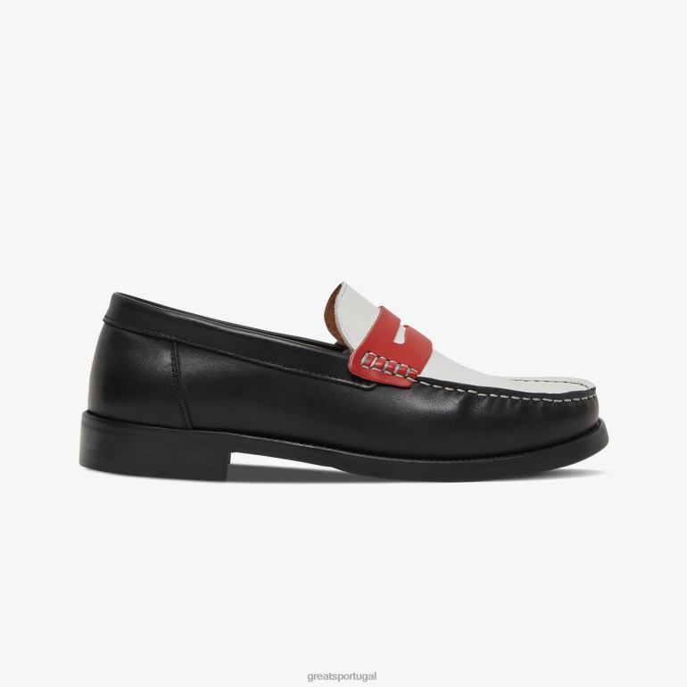 sapato retrô vermelho preto GREATS o mocassim essex 86PL65