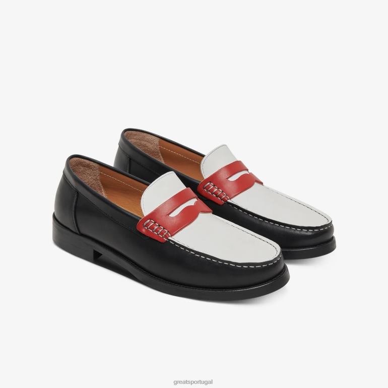 sapato retrô vermelho preto GREATS o mocassim essex 86PL65