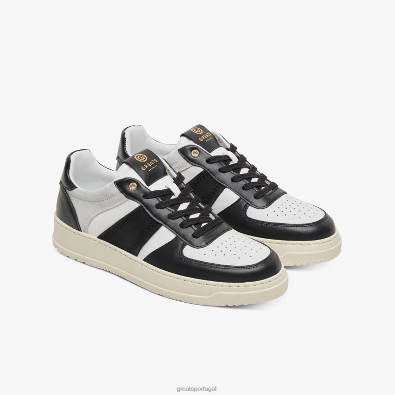 sapato Branco preto GREATS o st. James baixo 86PL38