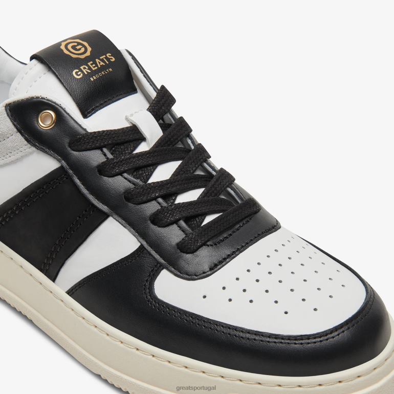 sapato Branco preto GREATS o st. James baixo 86PL38