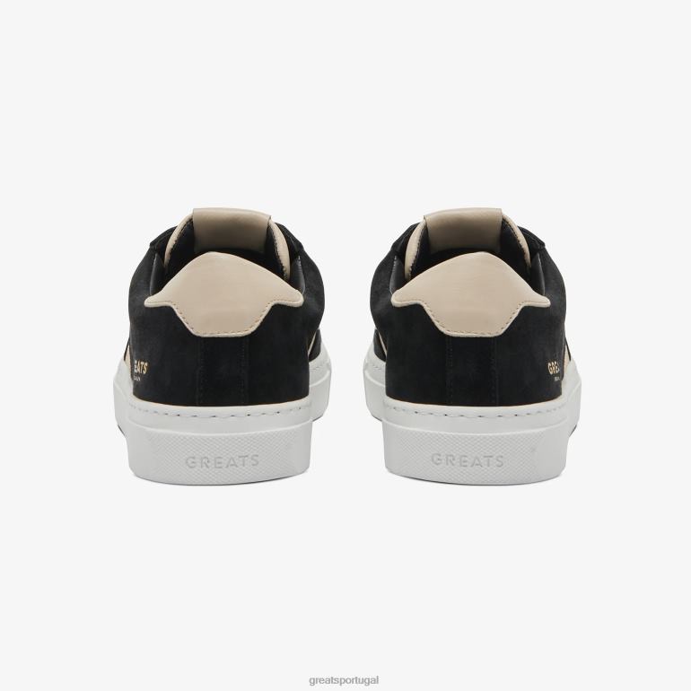 sapato Preto branco GREATS o real 2.0 86PL24