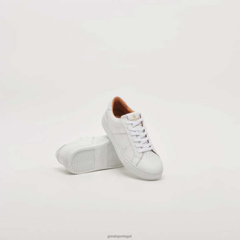 sapato branco GREATS o royale 2.0 perfurado 86PL125