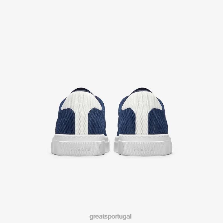 sapato branco marinho GREATS a malha royale 86PL52