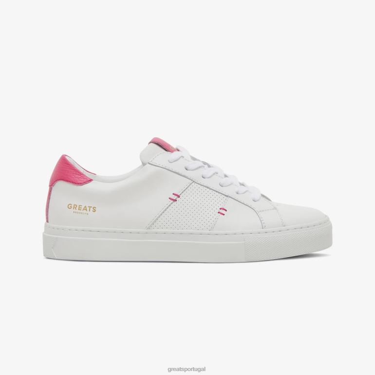 sapato branco neon rosa GREATS o real 2.0 86PL127