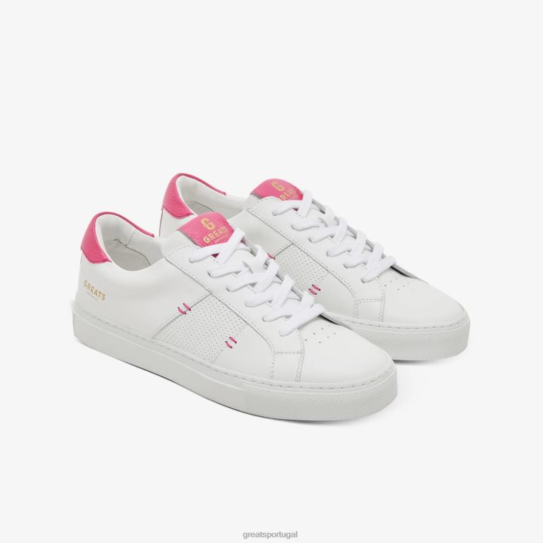sapato branco neon rosa GREATS o real 2.0 86PL127