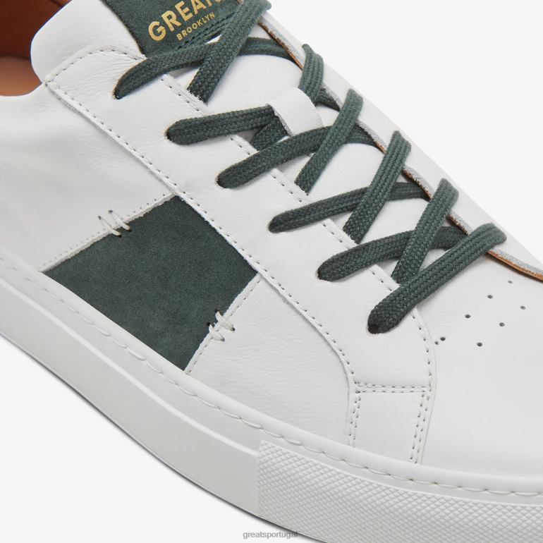 sapato branco verde GREATS o real 2.0 86PL7