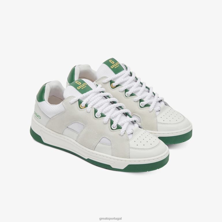 sapato branco verde GREATS o skate baixo cooper 86PL47