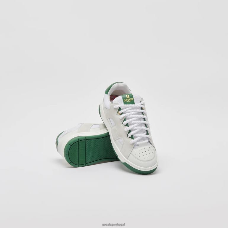 sapato branco verde GREATS o skate baixo cooper 86PL47