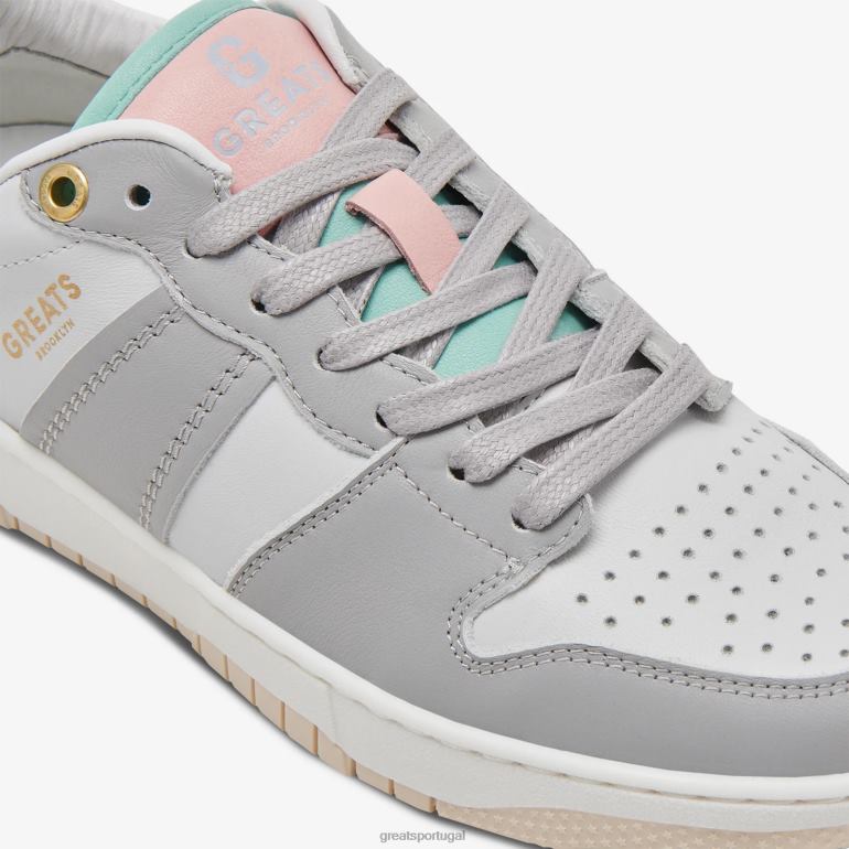 sapato cinza branco GREATS o tribunal jmz 86PL148