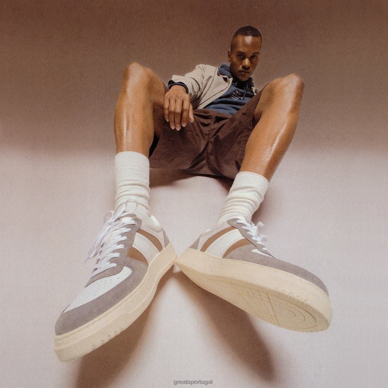 sapato marrom cinza GREATS o st. James baixo 86PL56