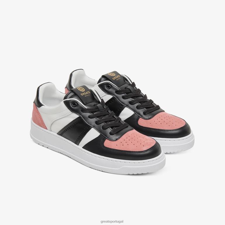 sapato preto rosa GREATS o st. James baixo 86PL39