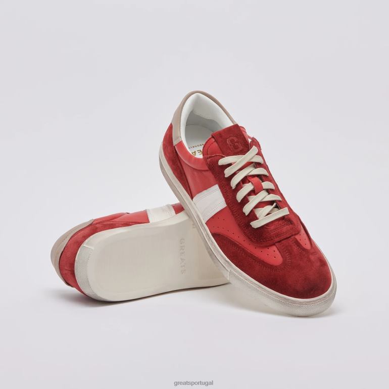 sapato vermelho GREATS o charlie angustiado 86PL44
